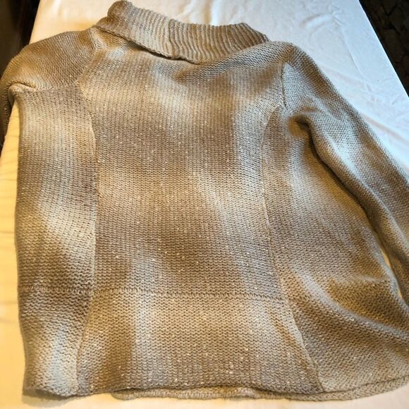Style and Co. two tone open front sweater; cream and light brown Medium - Picture 5 of 7